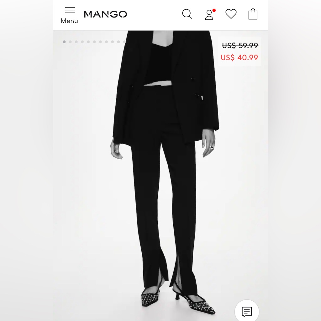 Mango Split Hem Pants